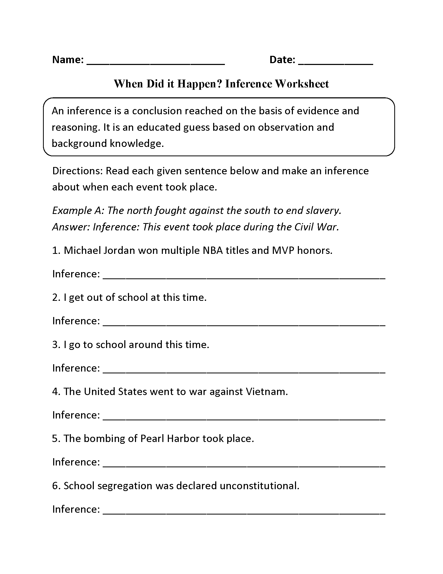 5th grade inference worksheets pdf