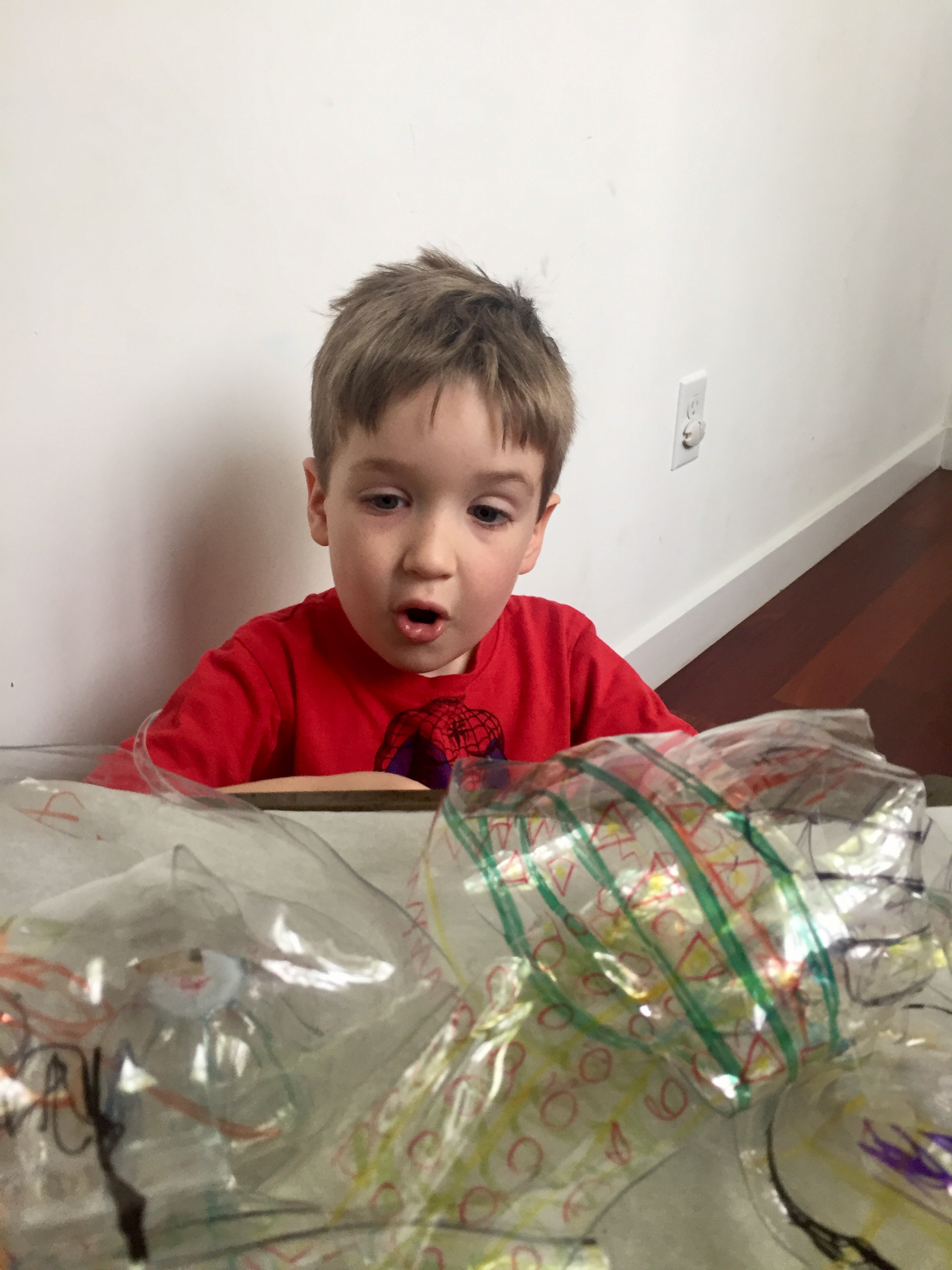 Abstract sculpture- recycled kid's craft