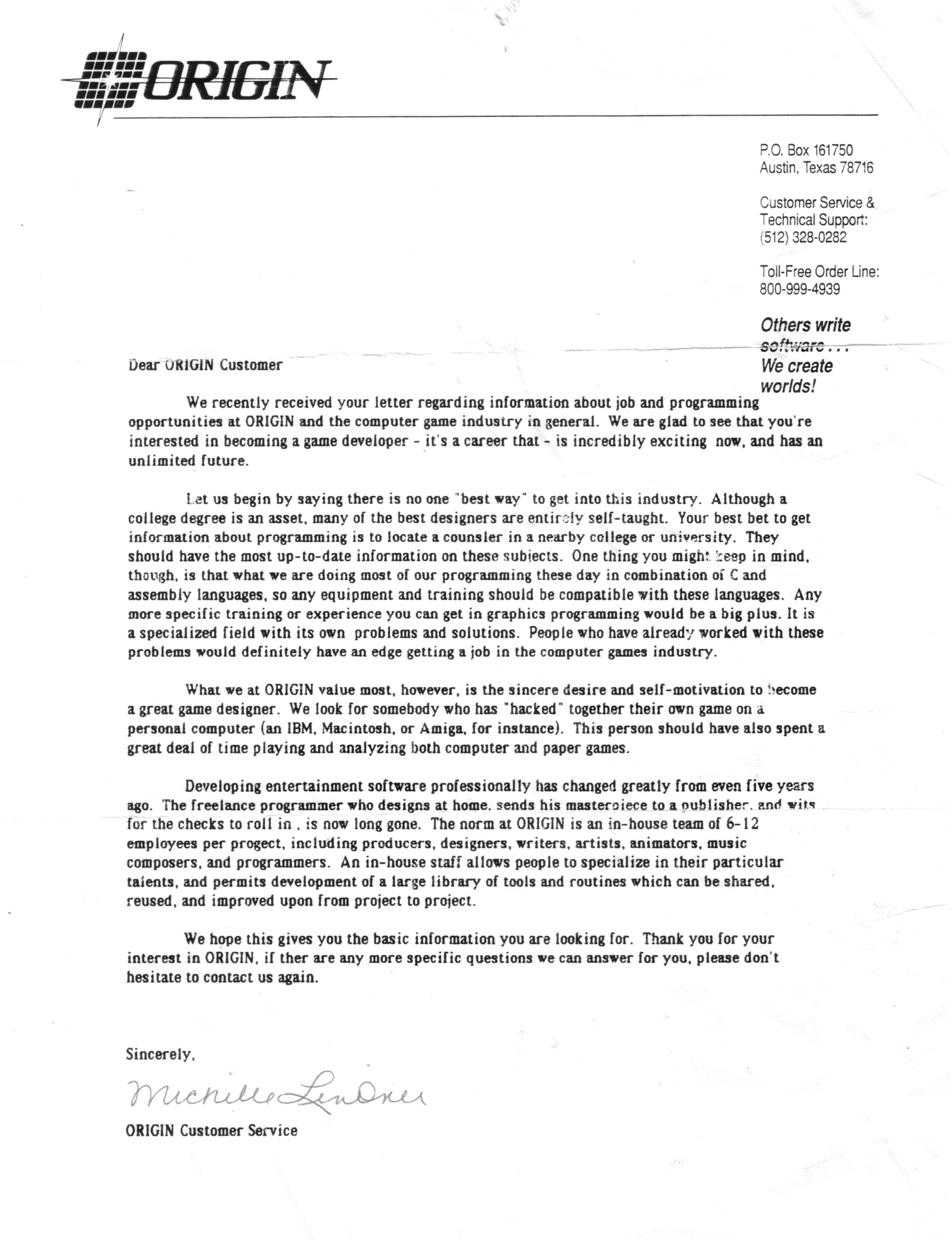 Origin Systems Developer Inquiry The Origin Gallery