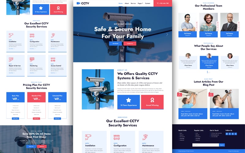 Securex Cctv Camera Website Template - Sunset Pattern Collection - Desktop Quality