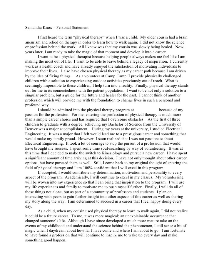 Sample Personal Statement Letter For A Scholarship 100 Original