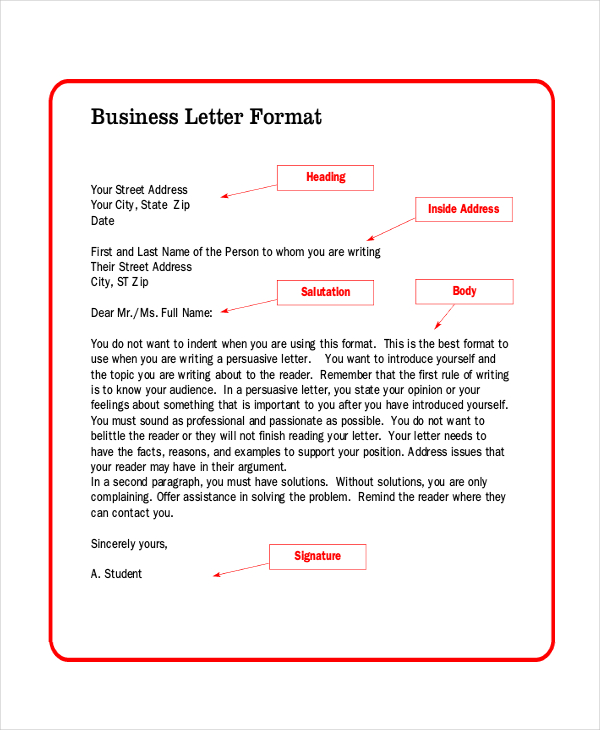 Business Letter Formats Nfcnbarroom Com