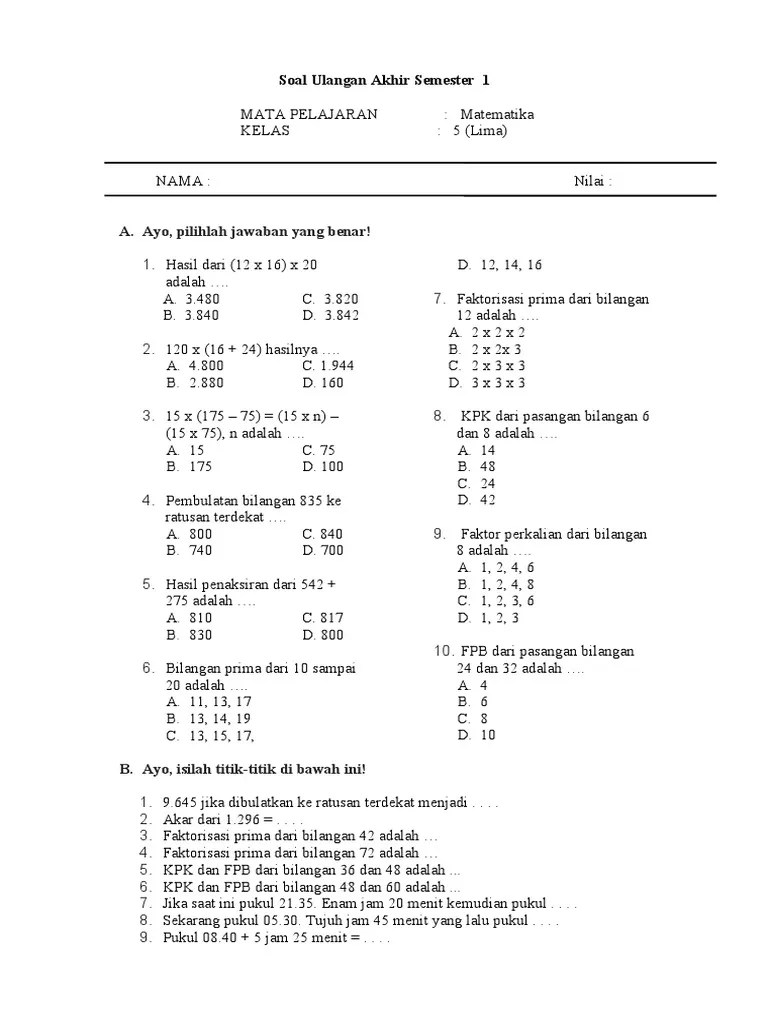 Soal Tes Matematika Sma Klas Xi Jawabanku Id
