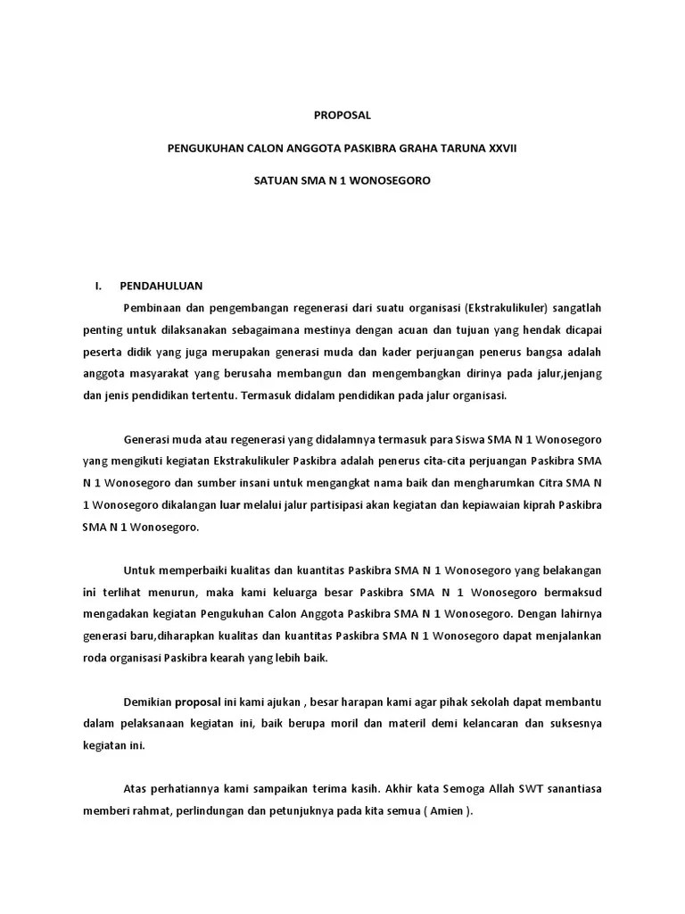 Contoh Proposal Kegiatan Ekstrakurikuler Sekolah / Proposal Contoh Kaidah  Sistematika Latar Belakang Pengertian - Contoh proposal kegiatan ulang  tahun sekolah. - gudangilmubargains