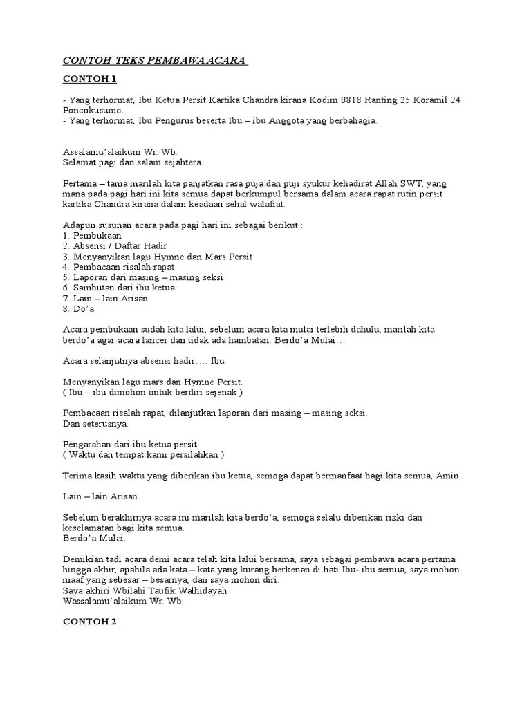 Kumpulan Contoh Mc Semi Formal - Kumpulan Contoh Teks MC