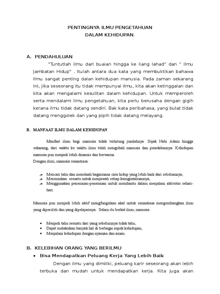 Kepentingan kepen tingan ilmu dalam kehidupan. Kepentingan Ilmu Dalam Kehidupan Remaja Cute766