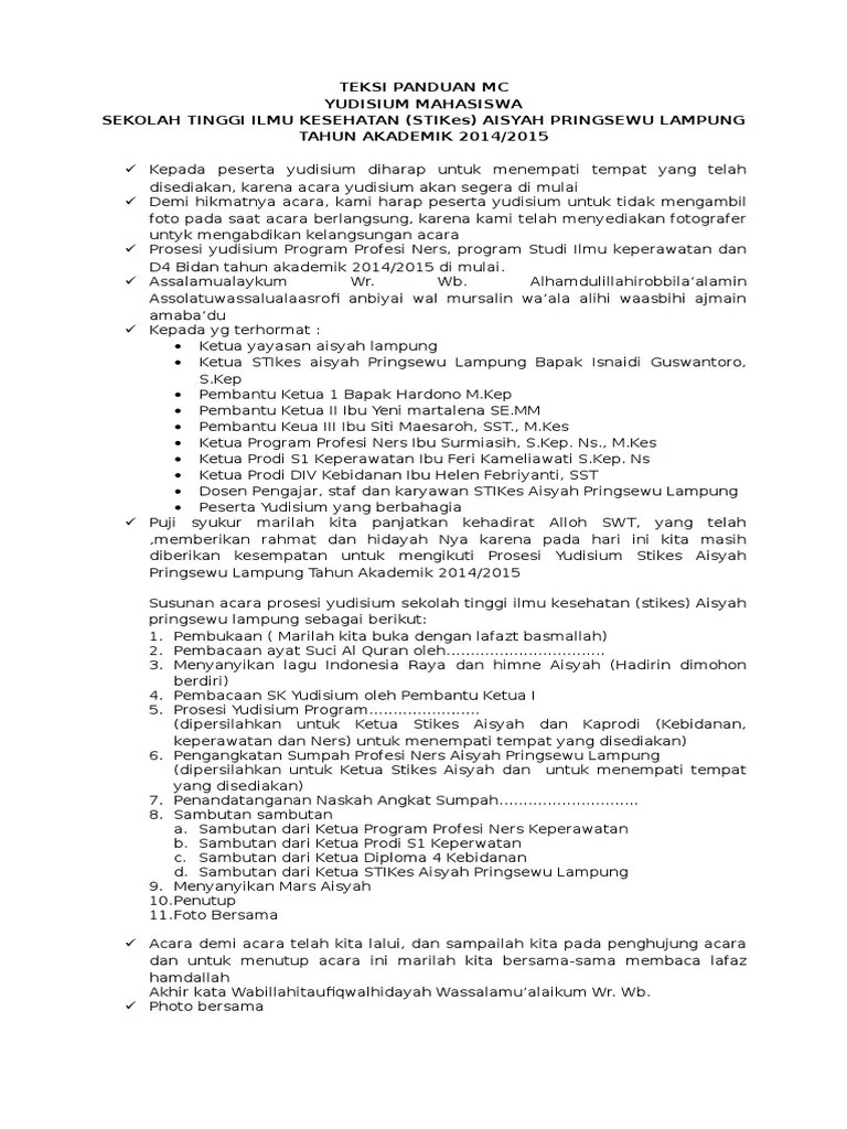 Kumpulan Contoh Teks Susunan Acara Wisuda - Kumpulan Contoh Teks MC