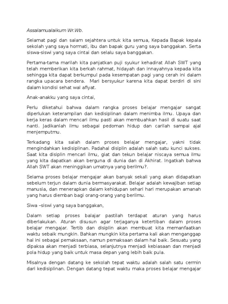 Contoh Pidato Tentang Disiplin Dimulai Dari Diri Sendiri // Kumpulan Contoh  Terbaru