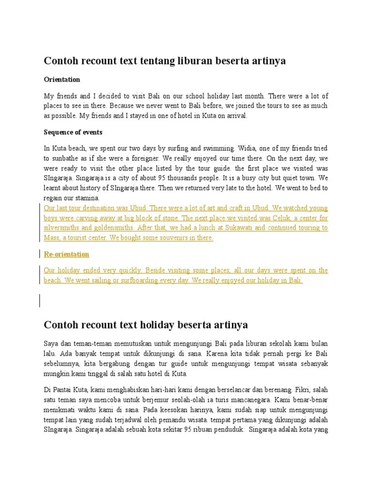 Contoh Recount Text Tentang Liburan Ke Bandung - Revisi Id