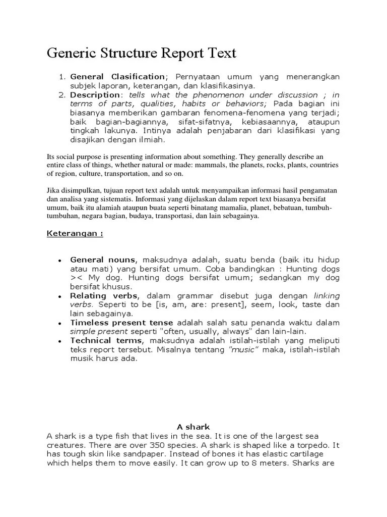 Contoh Report Text Singkat Beserta Artinya – Belajar