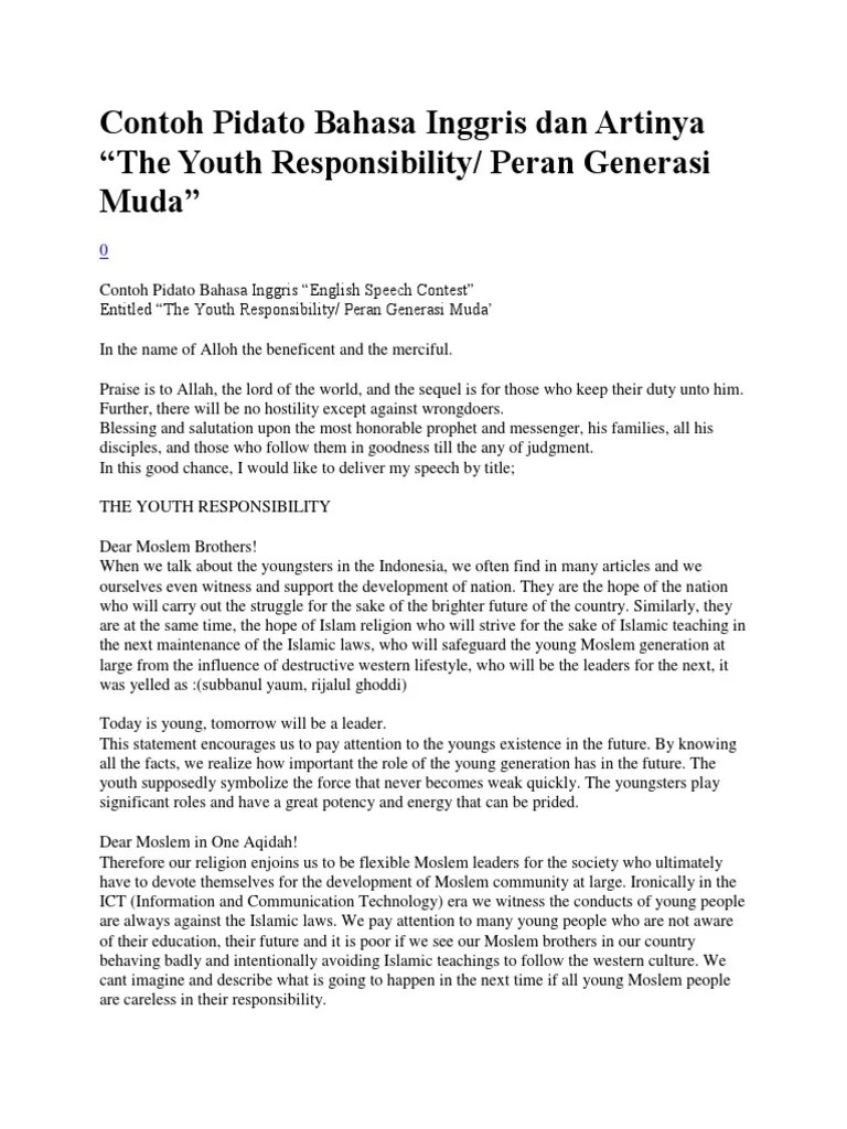 Contoh Pidato Bahasa Inggris Pendek · Kumpulan Contoh Terbaru
