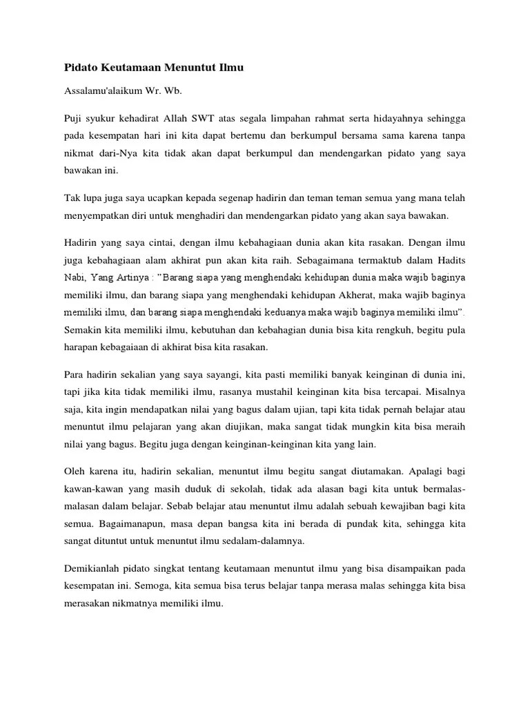 Ceramah Agama Tentang Kewajiban Menuntut Ilmu