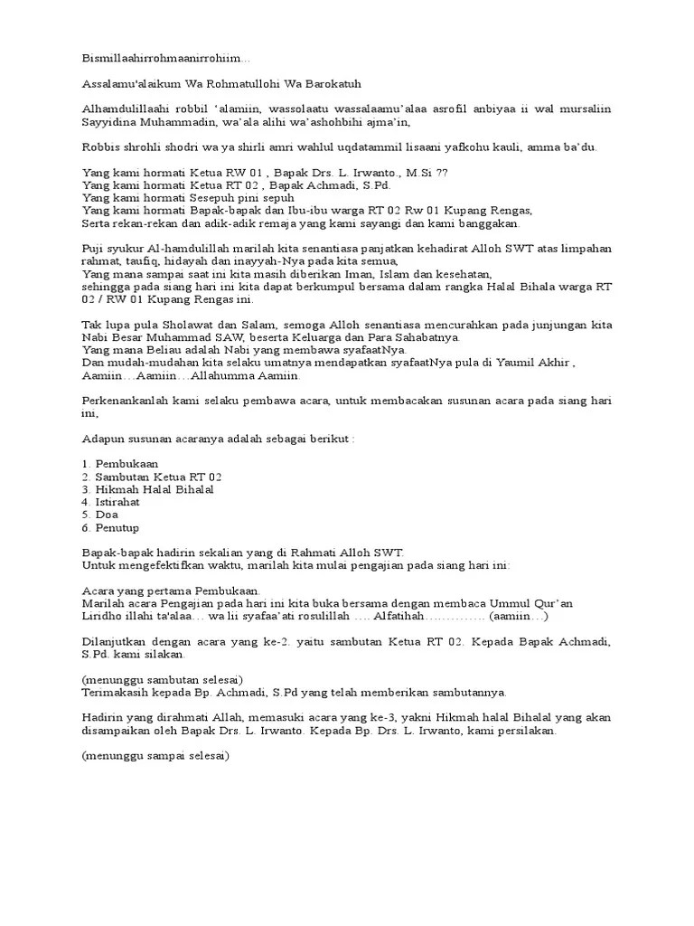 Contoh Contoh Mukadimah Mc Halal Bihalal - Kumpulan Contoh Teks Muqadimah  Pidato