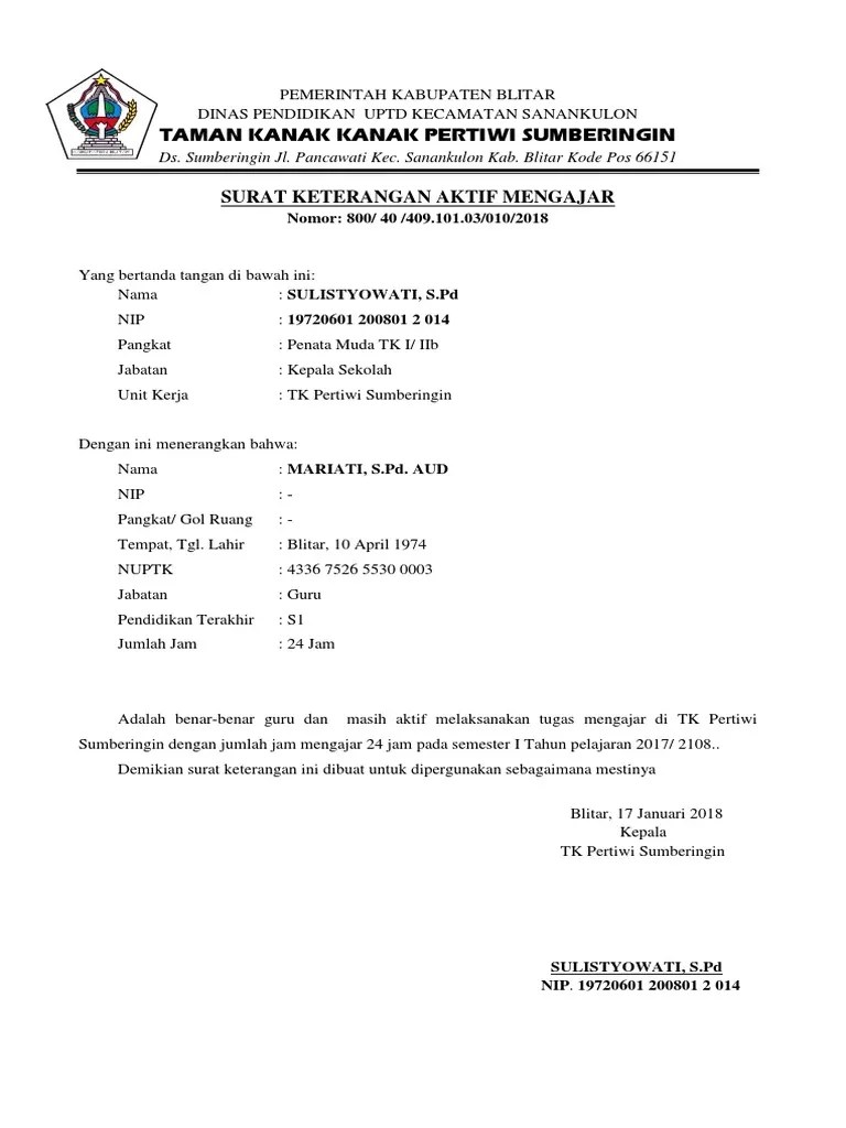 Surat Pernyataan Guru 