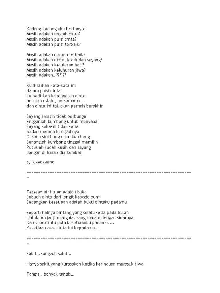 Puisi Sakit Badan - Katapos