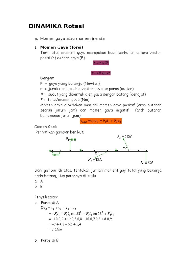 Contoh Soal Dinamika Rotasi
