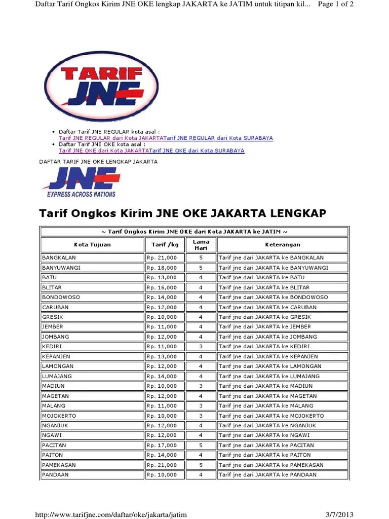Jne Malang Jakarta Info Wisata Hits 