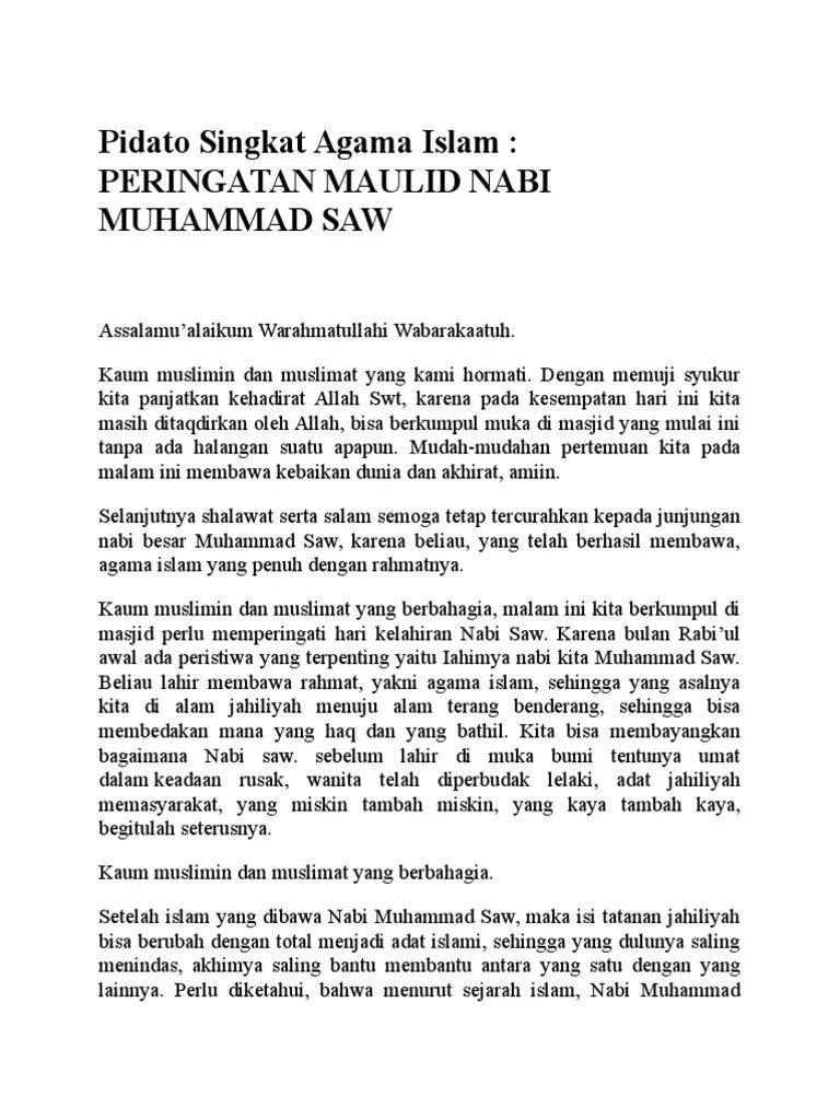 Contoh Teks Pidato Maulid Nabi Saw // Kumpulan Contoh Terbaru