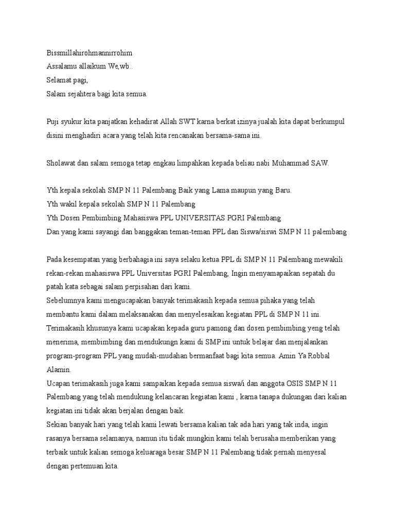 Contoh Teks Pidato Perpisahan Guru // Kumpulan Contoh Terbaru