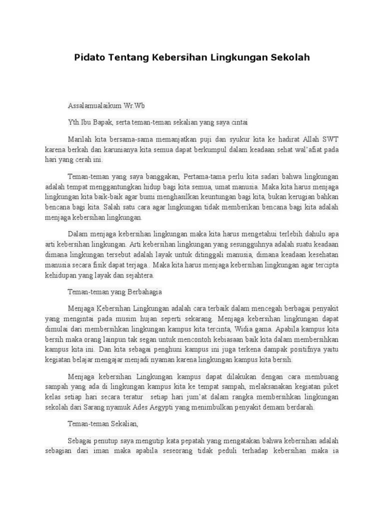 Contoh Pidato Singkat Tentang Sampah // Kumpulan Contoh Terbaru