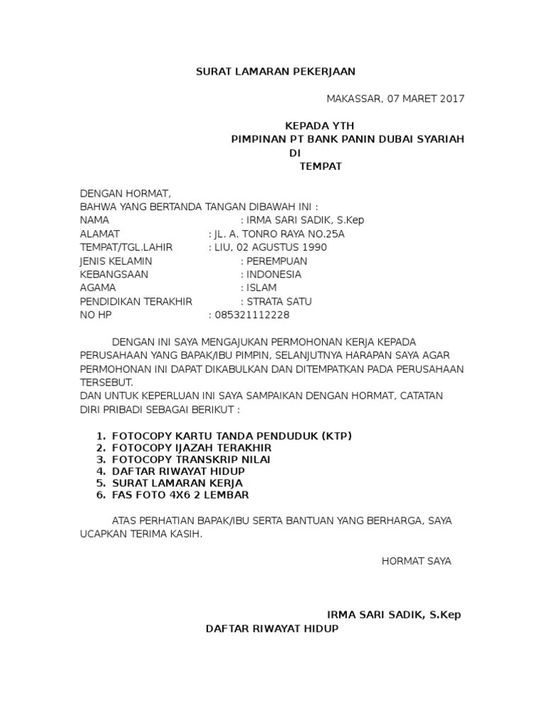 Surat Lamaran Bank Panin 48 Contoh Surat Lamaran Bank Panin 03 Apr 2021 Posting Komentar Berikut ini adalah beberapa contoh surat lamaran kerja di bank yang bisa anda jadikan bahan referensi dalam menulis contoh surat yang baik dan benar.