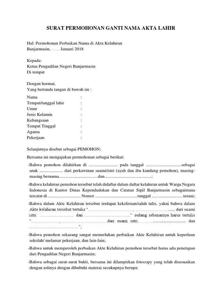 Contoh Surat Pernyataan Ganti Nama Contoh Surat Contoh surat permohonan pergantian spesimen bank aceh buku surat rohani.