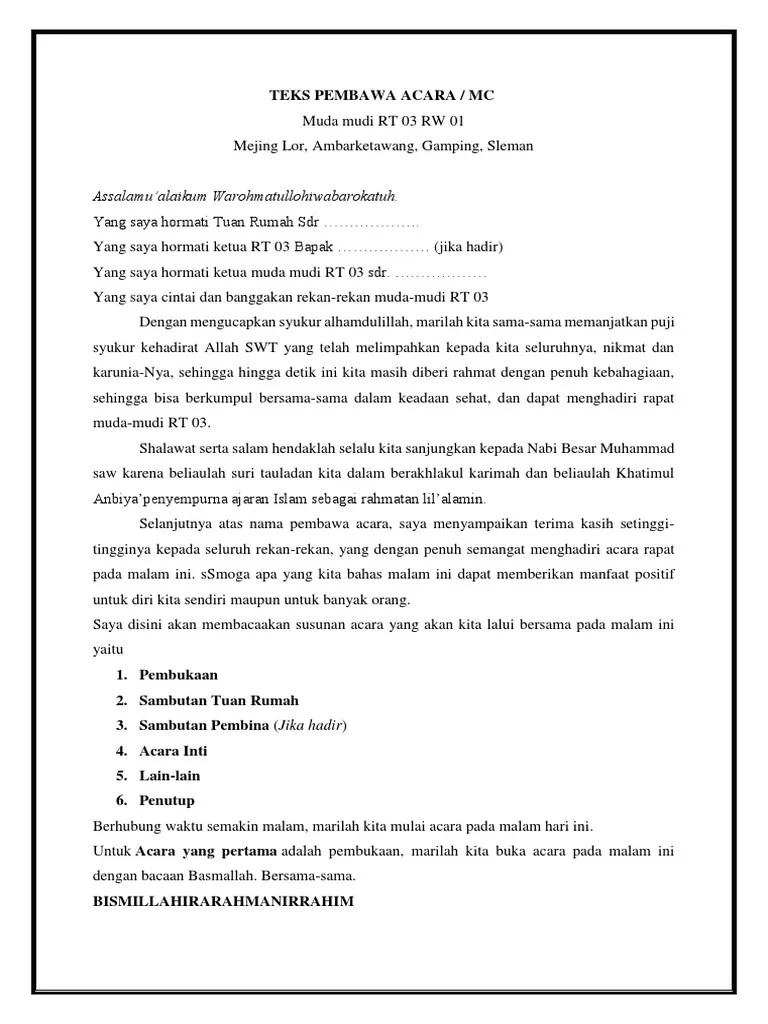 Yuk Bahas 15+ Contoh Pembawa Acara Rapat Rt [Terlengkap] - Catatan Merpati