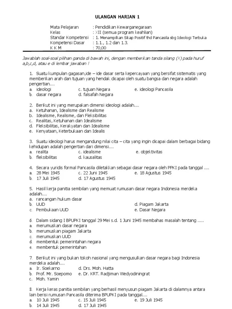 Contoh Soal Pancasila Sebagai Ideologi Bangsa Dan Negara - Edu Github