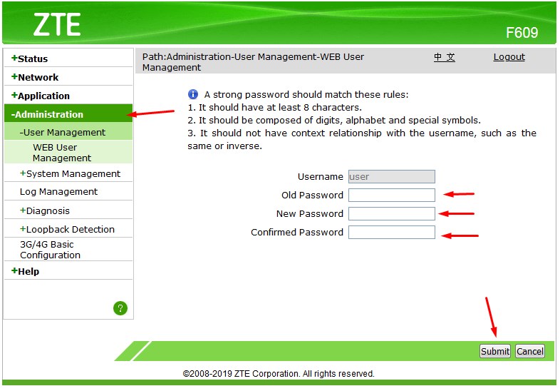 photo Username Pass Modem Zte F609 itpoin