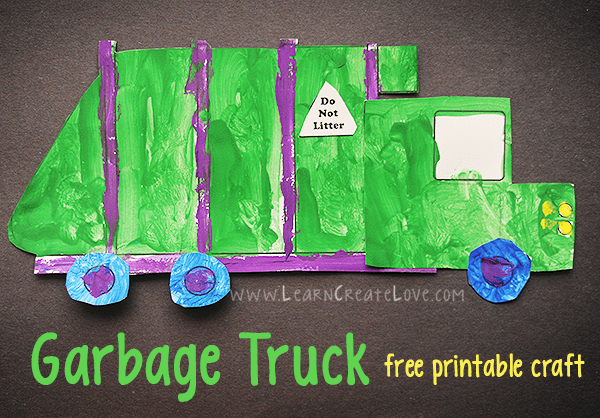 images Printable Garbage Truck Craft garbage truck printable craft learncreatelove