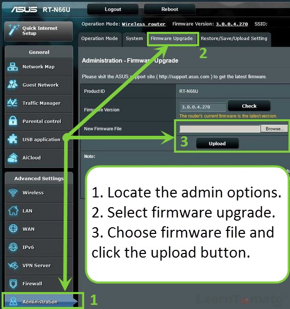 How to upgrade firmware on asus router