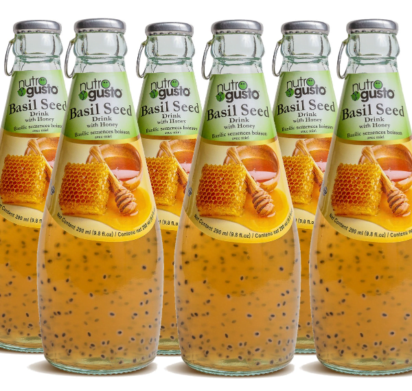 photo Basil Juice And Honey nutrogusto basil seeds with honey juice 290ml 6 pack