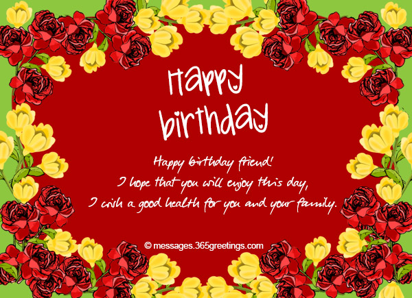 pics Happy Birthday Wishes For Friend Healthy messages wishes and quotes 365greetings
