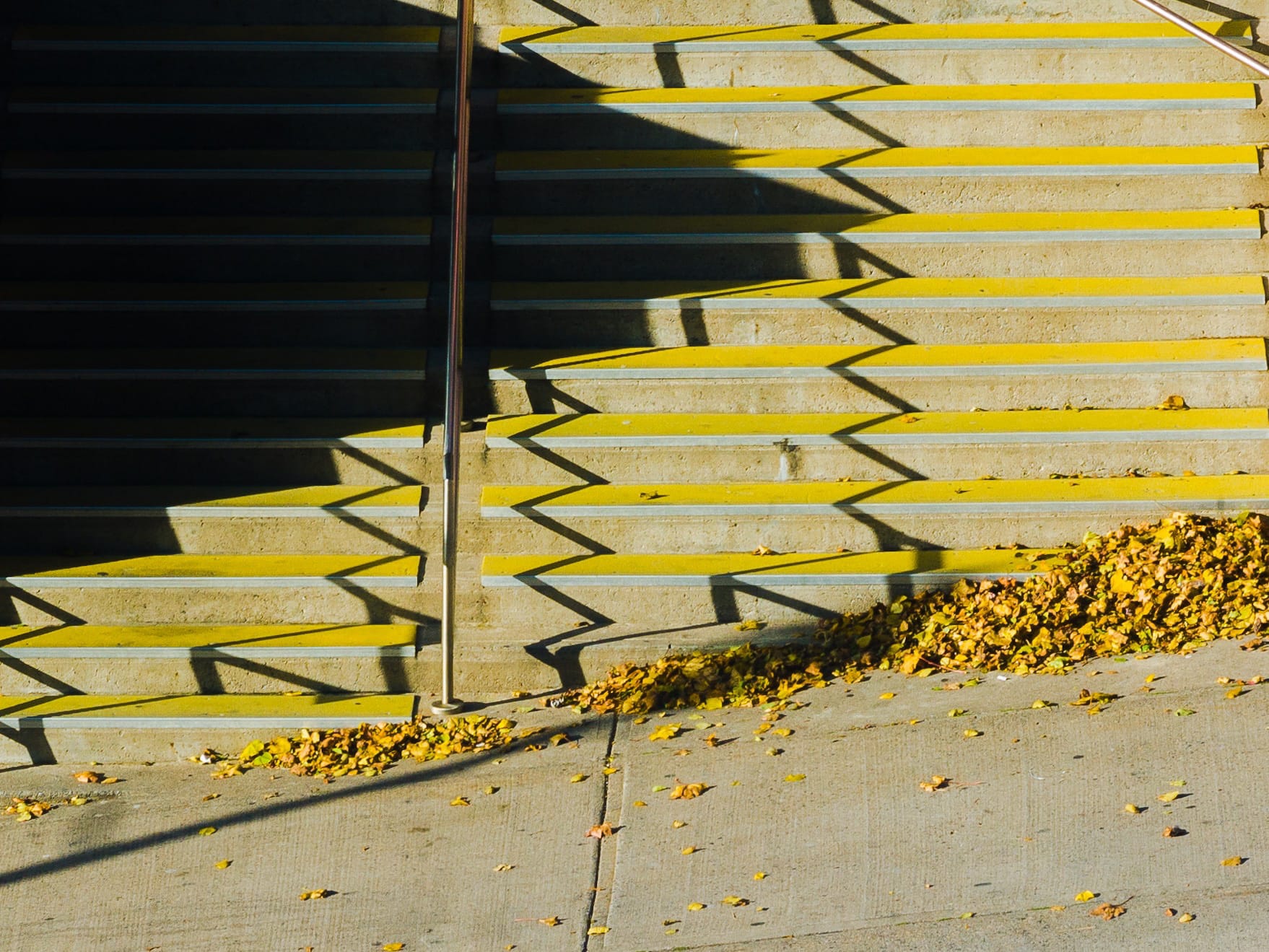 A photograph depicting Market Square Fall Colors Staircase