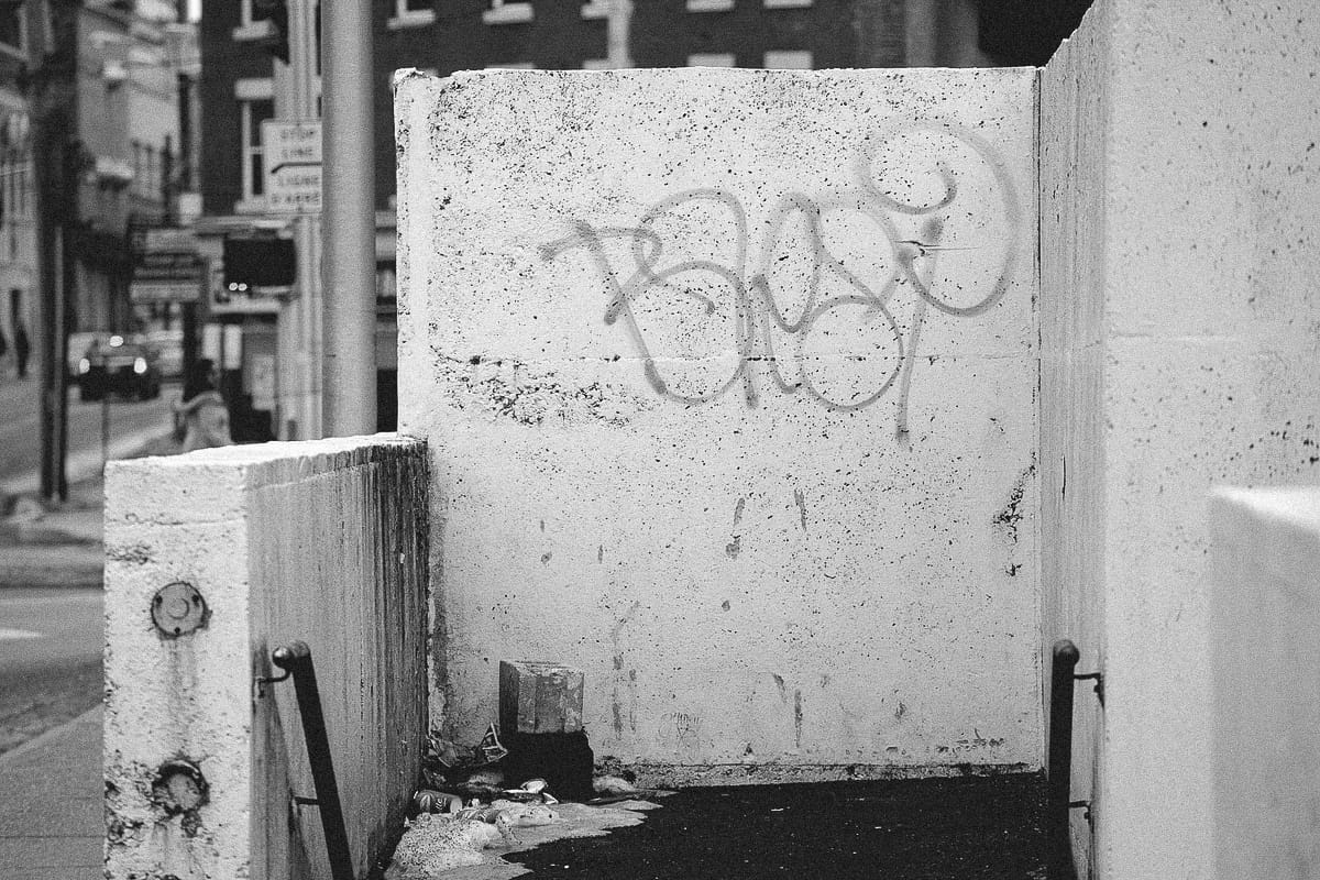 A photograph depicting Saint John Cemented Entry Bw