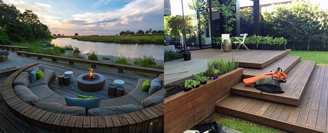 View 25 small sloped backyard deck ideas