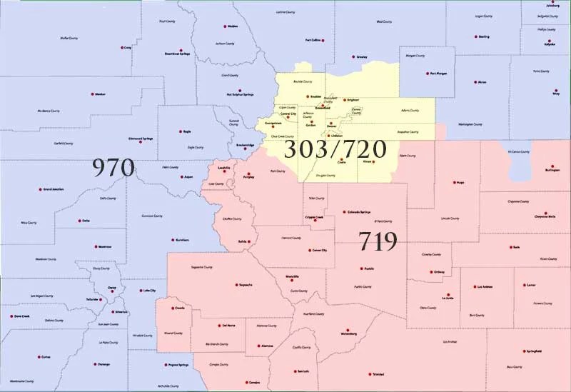 Colorado Area Codes Guide 303 720 970 719 983 Cities Regions Colorado Area Code 