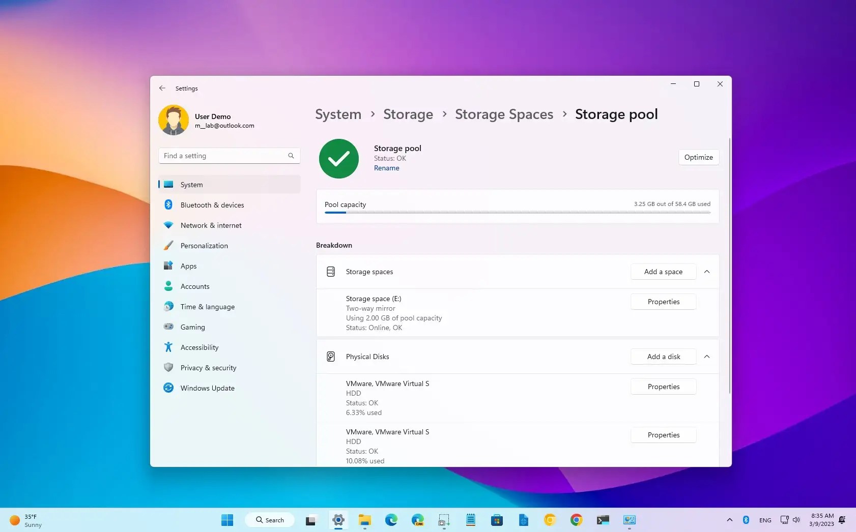 How To Create Pool On Storage Spaces For Windows 11 Pureinfotech - Premium Sunset Pattern Gallery - Desktop