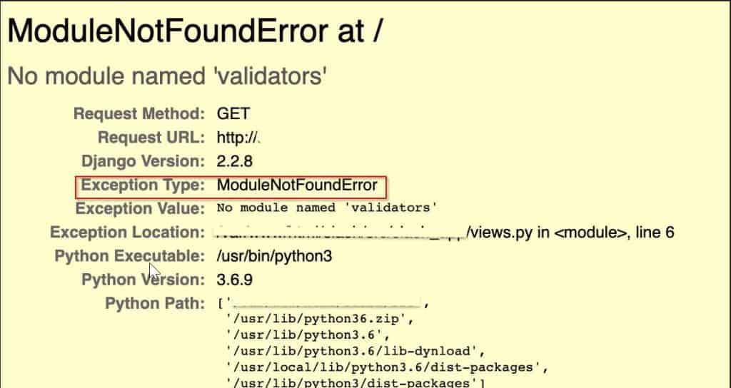 Python django "module not found" error.