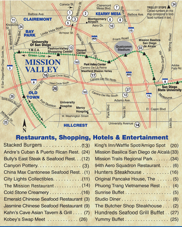 Mission Valley Is A Mecca For Dining Golf Major Shopping Centers Mission Valley Map46 