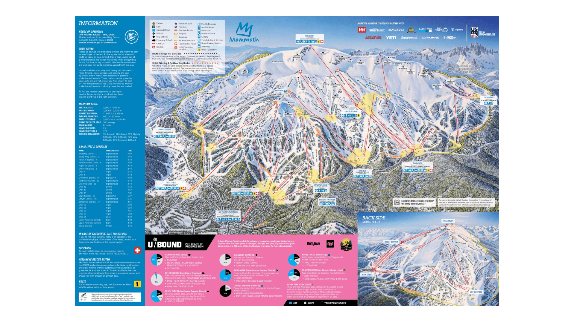 Mammoth Mountain Ski Map And Information Free Piste Map Mammoth Mountain Ski Map 