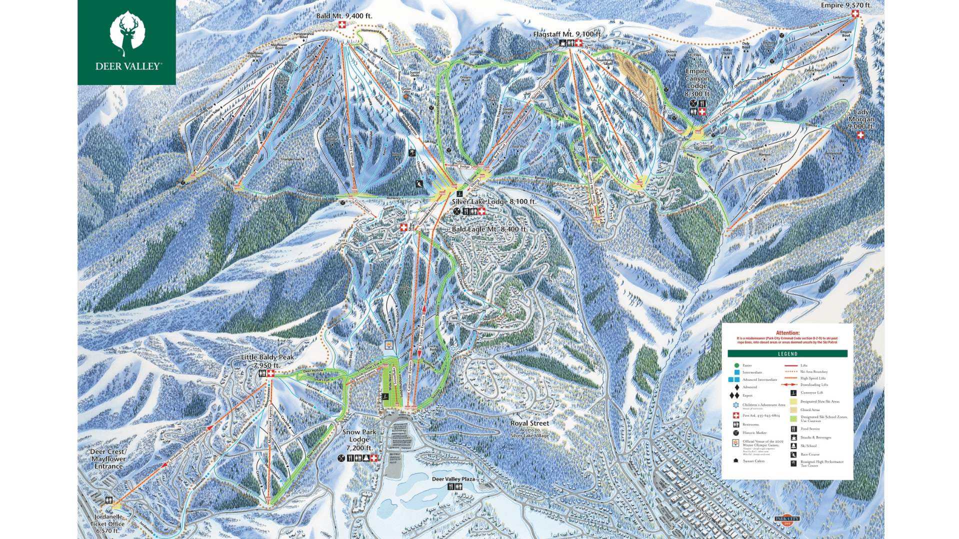 Deer Valley Ski Map And Resort Information Free Piste Map Deer Valley Ski Map 