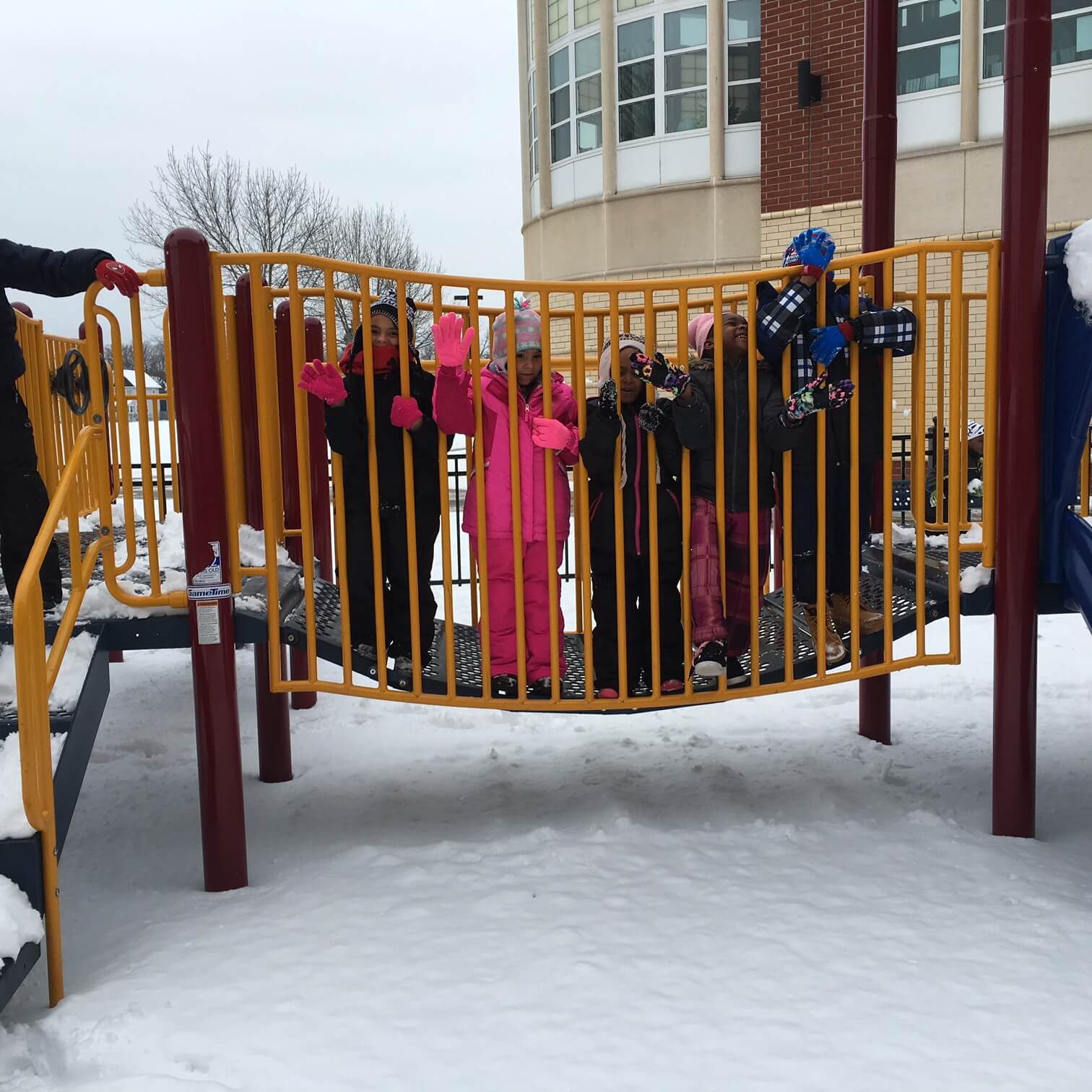 Warm snow pants make happy students at the wilson foundation academy