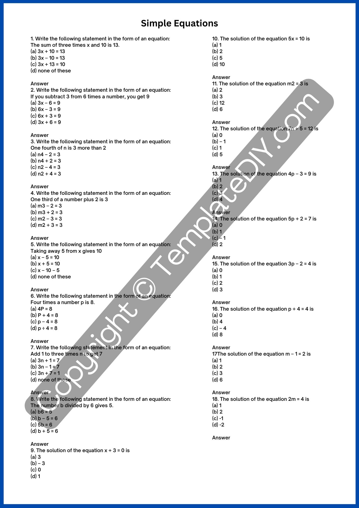 7th grade math worksheets printable template pdf, word