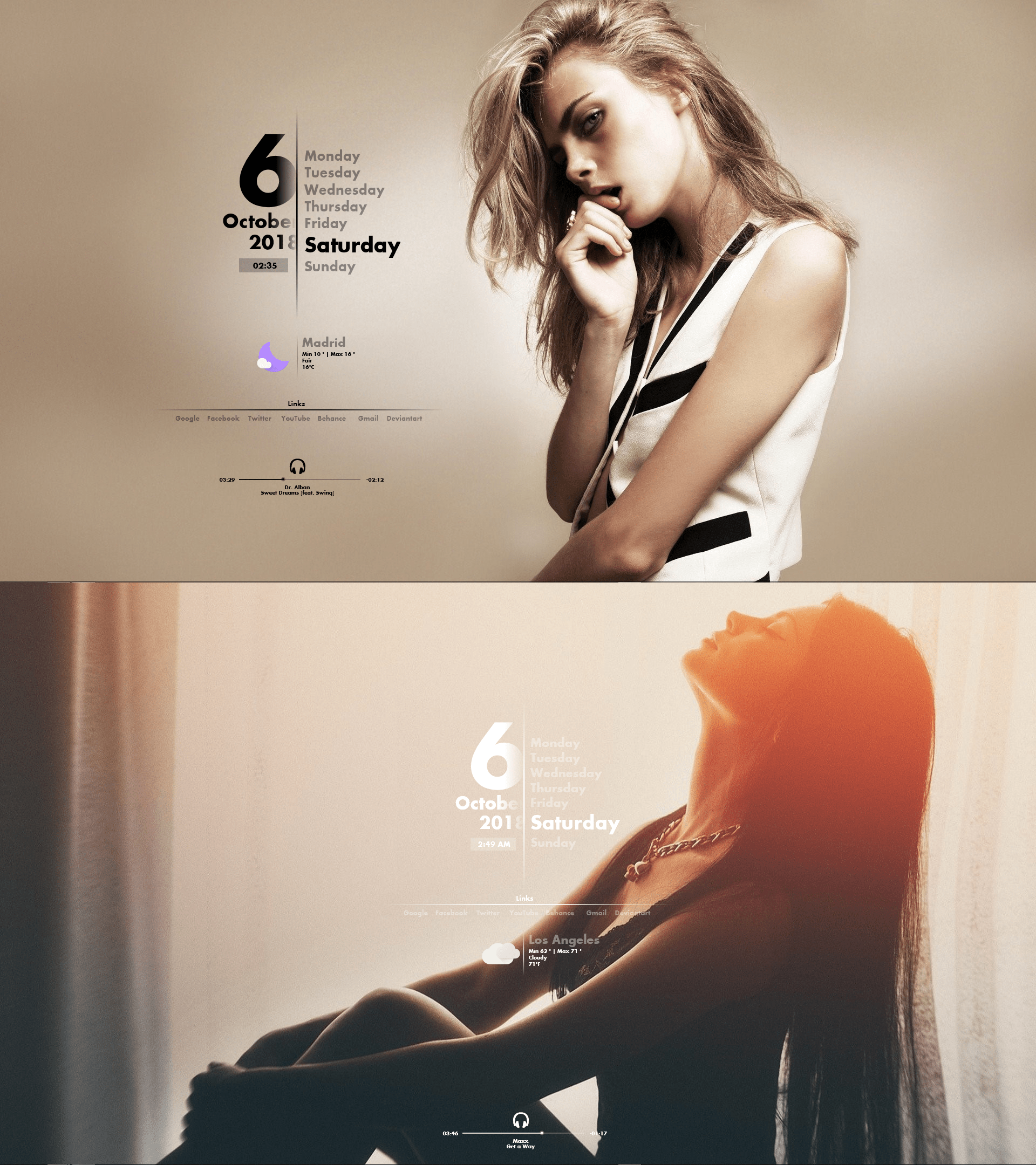 Amatical Rainmeter Enable Windows Theme Customization - Artistic Desktop Sunset Illustrations | Free Download