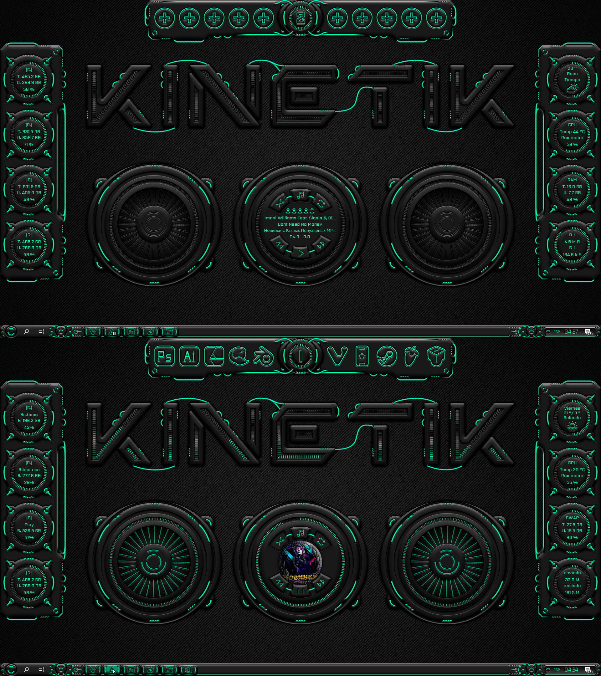 Ageo Rainmeter Enable Windows Theme Customization - Premium Mountain Background Gallery - Desktop