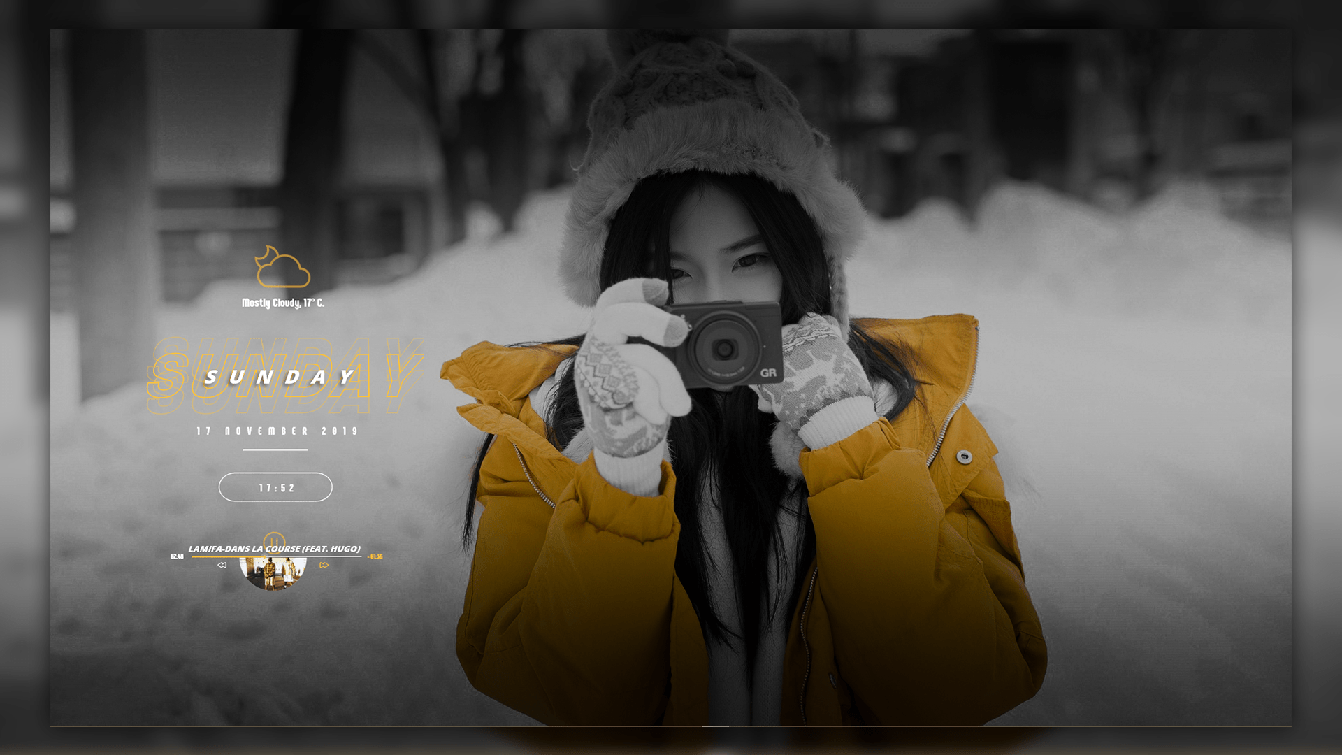 Robik Rainmeter Theme - Premium Mountain Texture Gallery - Desktop