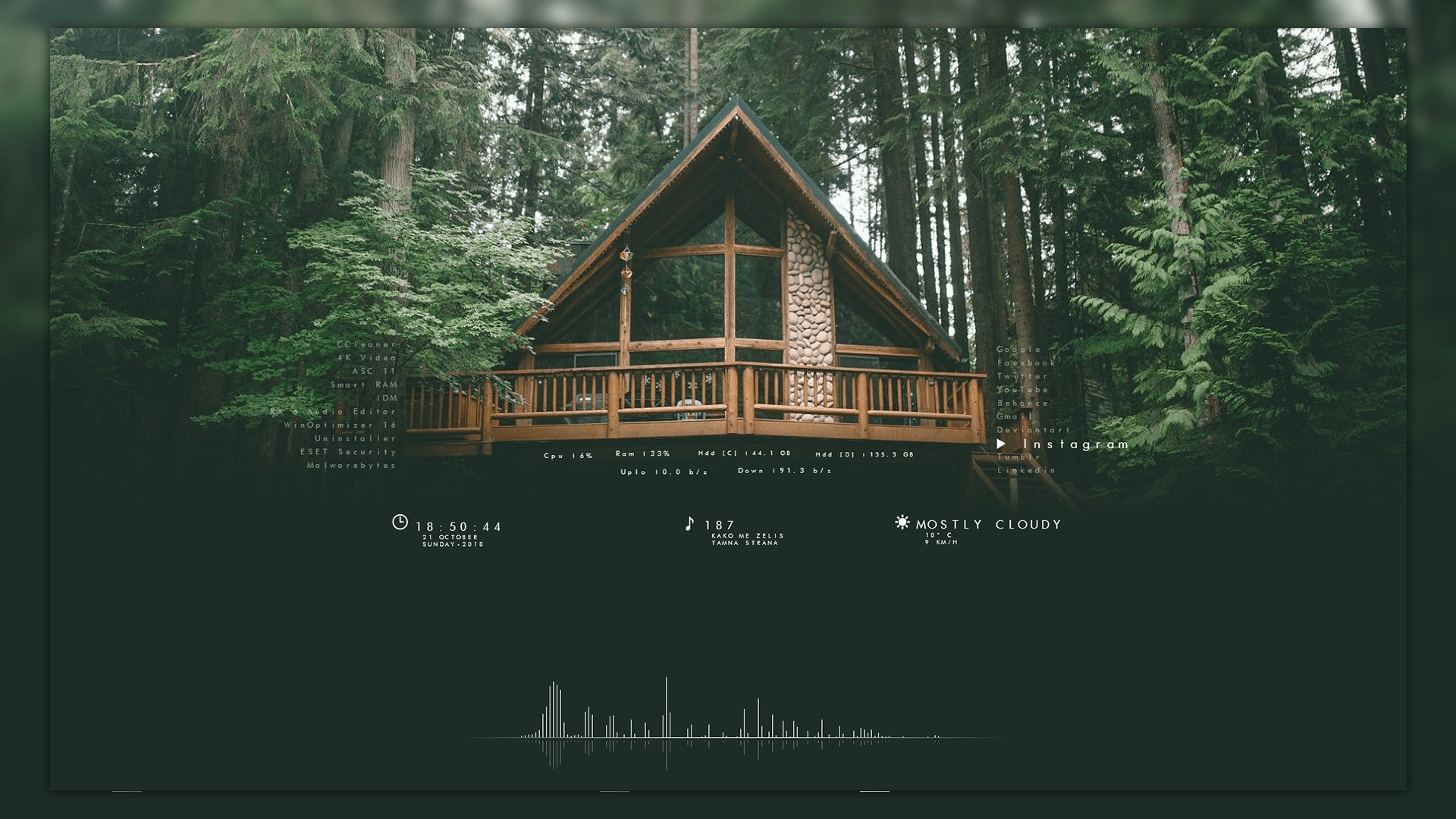 Ageo Rainmeter Enable Windows Theme Customization - Mountain Illustrations - Artistic High Resolution Collection