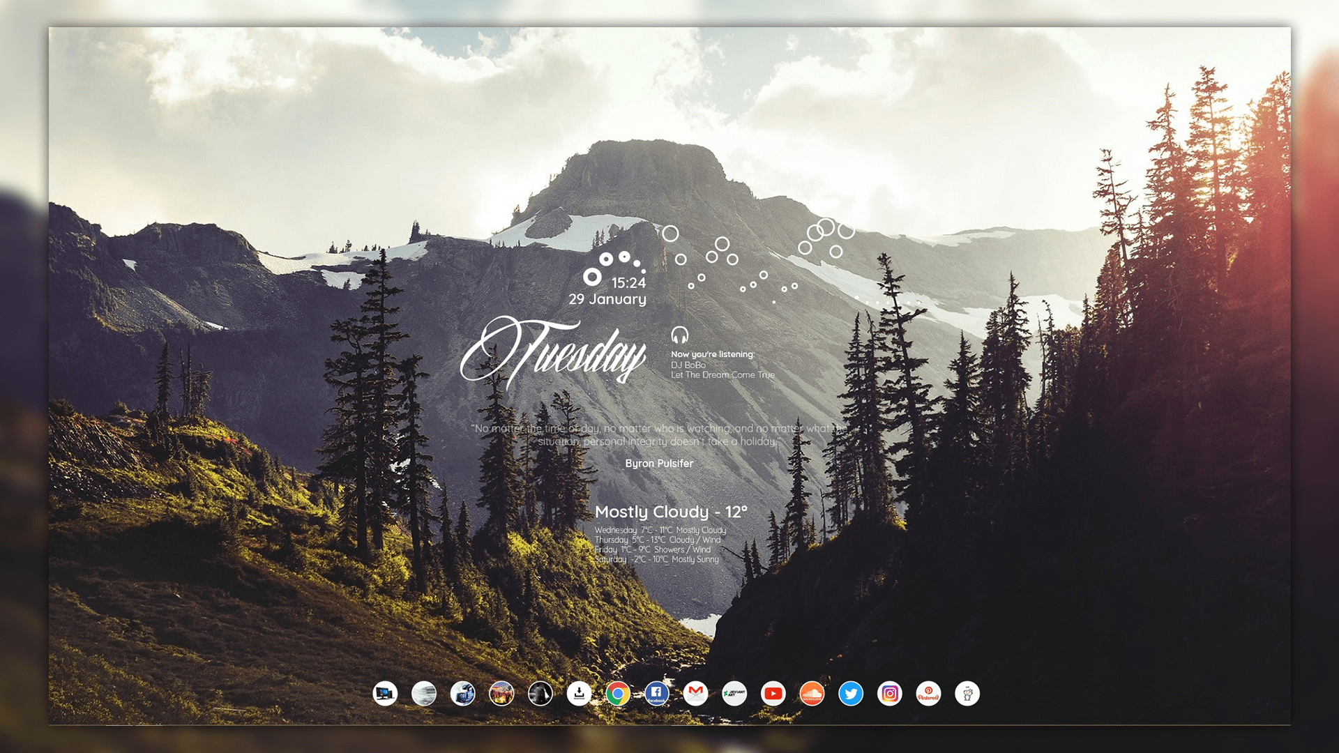 Robik For Rainmeter Enable Windows Theme Customization - Vintage Illustrations - Modern Desktop Collection