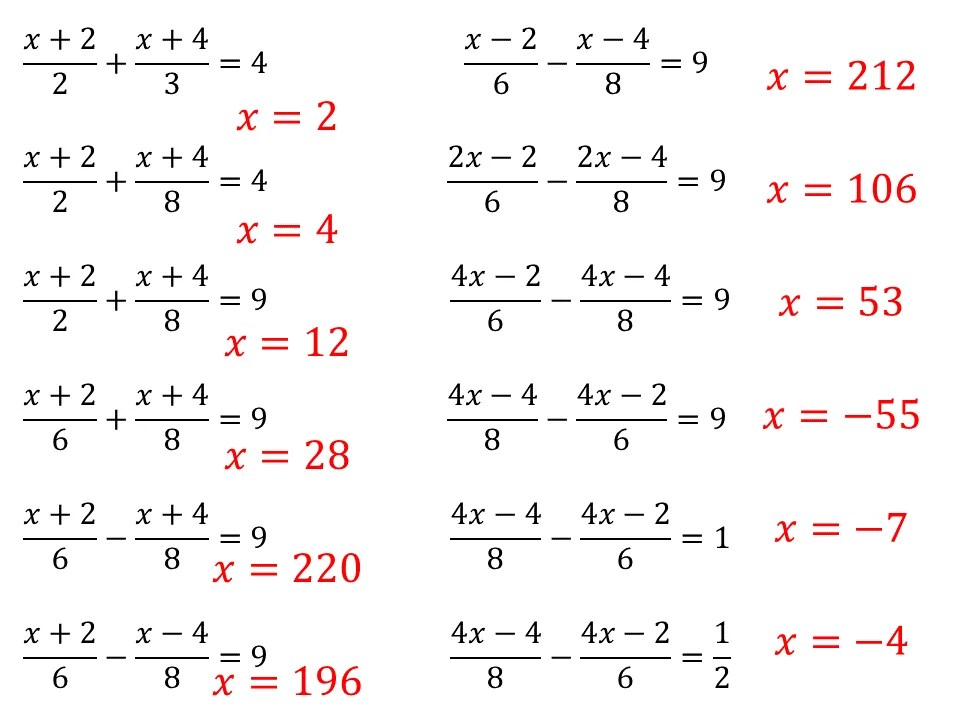 Solving equations fractions worksheet